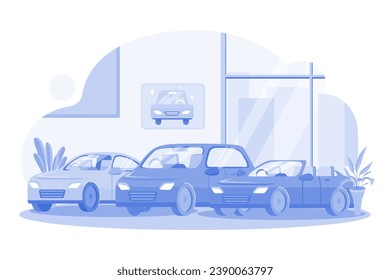 Car Showroom View Illustration concept. A flat illustration isolated on white background