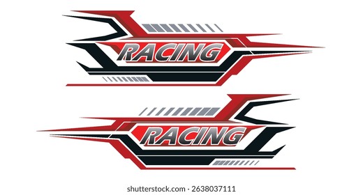 Car side body graphic sticker design with exclusive colors. sports stripes design for racing sticker for tuning.