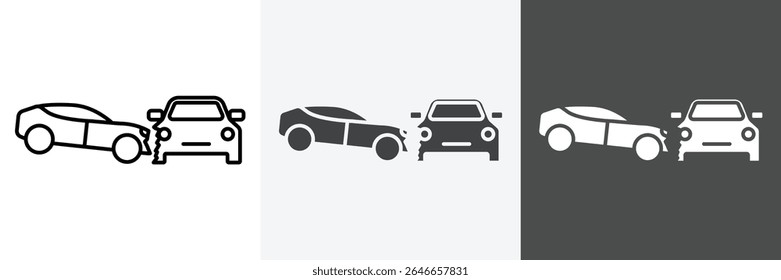 Conjunto de iconos de choque lateral de automóvil Arte vectorial