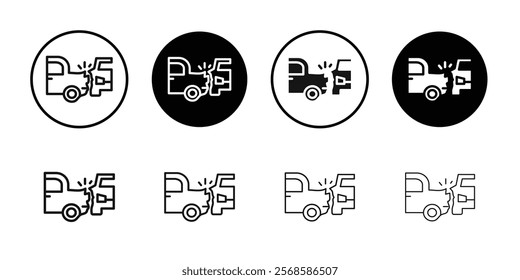 car side crash icon Simple thin outline