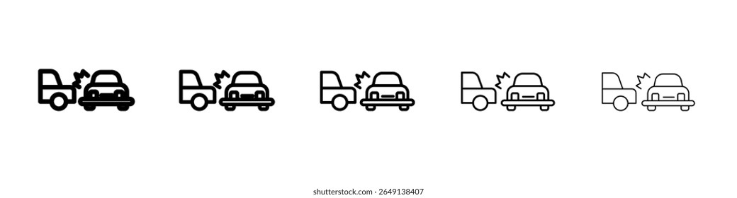 Icono de choque lateral del coche Ilustración simple Logotipo Arte