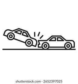 Icono de choque lateral del coche Ilustración vectorial signo aislado