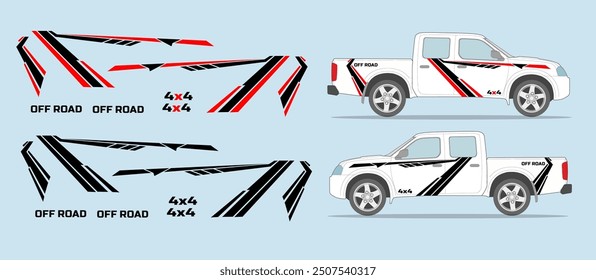 Car side door, fender stripe design. Auto vinyl sticker decal template. Suitable for printing or cutting.
Scaling without loss of quality for different car model.