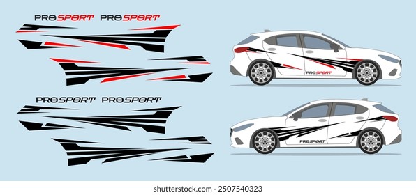 Puerta lateral del coche, diseño de la raya del guardabarros. Plantilla de etiqueta autoadhesiva de vinilo. Adecuado para imprimir o cortar.
Escalado sin pérdida de calidad para diferentes modelos de coche.