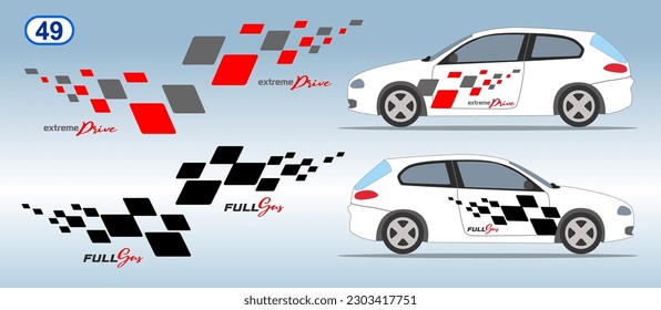 Car side door sticker stripe design. Auto vinyl decal template. Suitable for print or cut (Silhouette, cricut cameo etc.)
Scaling without loss of quality for different car model. svg