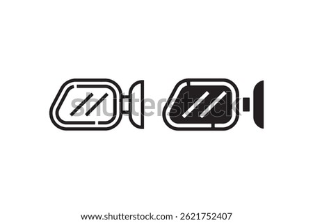 Car side mirror icon in outline and solid Vector