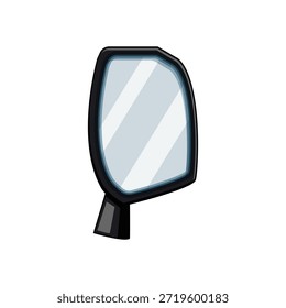 Ilustración del espejo lateral del automóvil que proporciona una imagen para conceptos como seguridad vial, conciencia de conducción y tecnología de visión trasera, esenciales para monitorear las condiciones del tráfico circundante