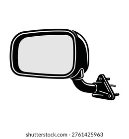 a car side mirror with a mounting bracket attached