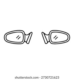 Icono de la línea del Vector de los espejos laterales del coche en un fondo blanco.
Icono de línea de Vector sobre un fondo blanco