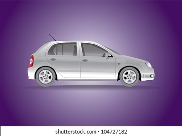 Car from the side - realistic illustration