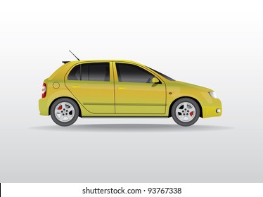 Car from the side - realistic illustration