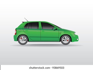 Car from the side - realistic illustration