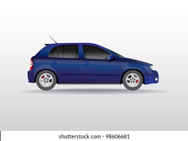 Car from the side - realistic illustration