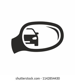 Car side rear view mirror. Vector icon.