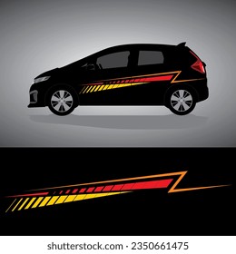 Car side ribbon and wrap sticker design. Auto vinyl decal template. Sport and futuristic theme.