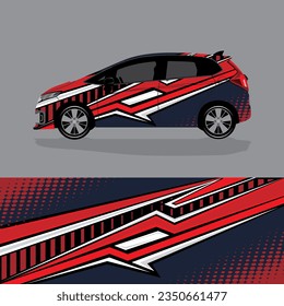 Car side ribbon and wrap sticker design. Auto vinyl decal template.