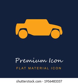 Car Side Shape premium material ui ux isolated vector icon in navy blue and orange colors svg
