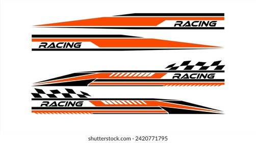 Car side stickers set. Speed racing decals for tuning Sports stripes. 
Auto Racing Stripes Stickers