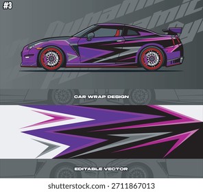 Diseño de la etiqueta engomada de la tira lateral del coche #3. Plantilla de calcomanía de vinilo automático. Adecuado para imprimir o cortar.