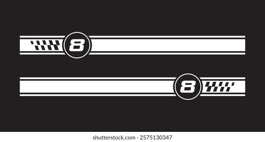 Car side stripes. Racing vehicle graphics vinyls vector