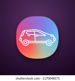 Car side view app icon. UI/UX user interface. Automobile. Web or mobile application. Vector isolated illustration