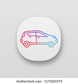 Car side view app icon. Automobile. UI/UX user interface. Web or mobile application. Vector isolated illustration