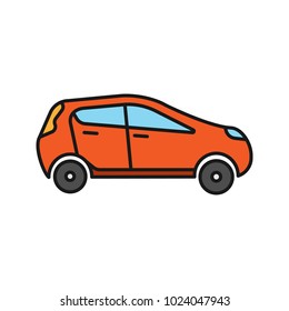 Car side view color icon. Automobile. Isolated vector illustration
