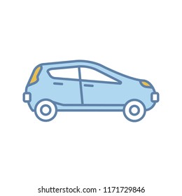 Car side view color icon. Automobile. Isolated vector illustration