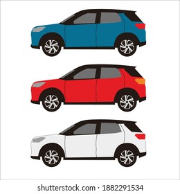 car side view flat vector design