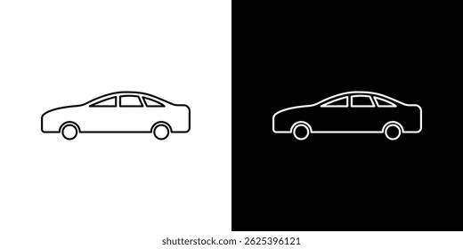 Car side view icon concept stroke on white background