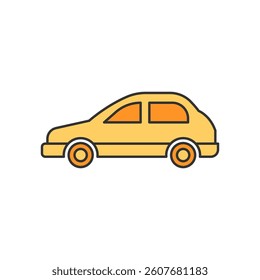 Car side View Icon isolated on white background