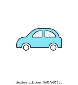 Car side View Icon isolated on white background
