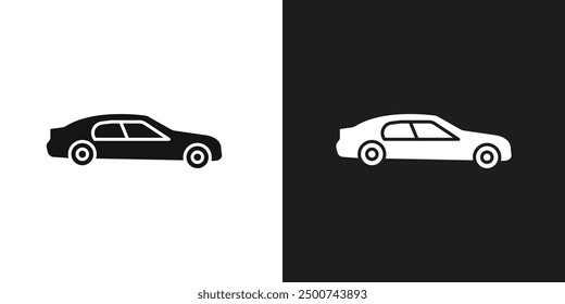 Car side view icon line art vector