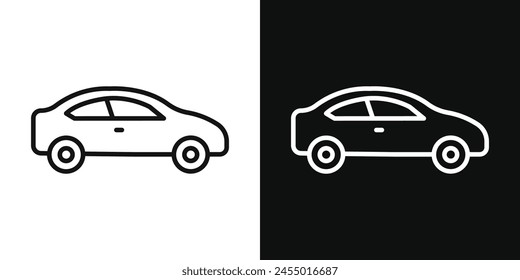 Car Side View Icon Set. Vehicle Vector Symbol Assortment