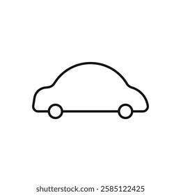 Car side view icon. simple thin line vector icon