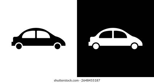 Car side view icon symbol collection. Flat vector stock illustration.