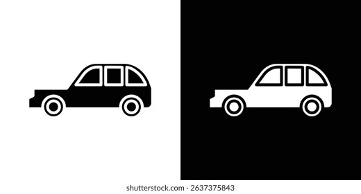 Car side view icon symbols. Vector illustration.