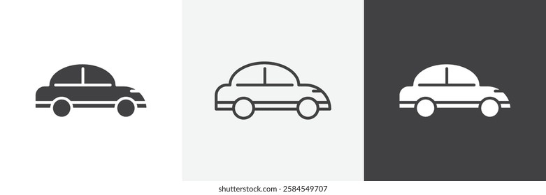 Car side view icons graphics pack vectors.