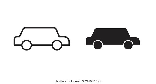 Desenho de logotipo dos ícones da vista lateral do carro, ícones do pictograma