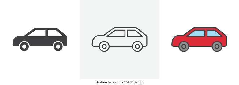 Car side view icons pack for website designs