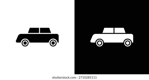 Car side view icons. Simple solid style. Glyph vector illustration isolated