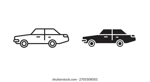 Car side view icons for use web design,logo.Symbol illustration.
