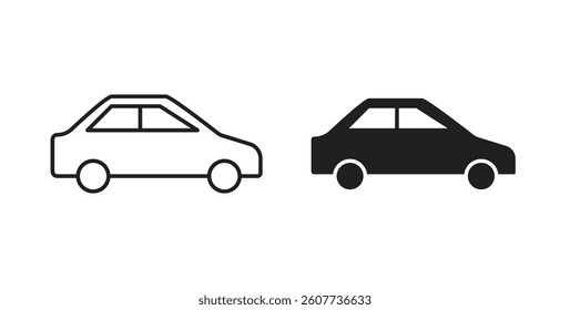 Car side view icons vectors graphic designs