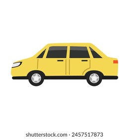 car side view illustration on white background.