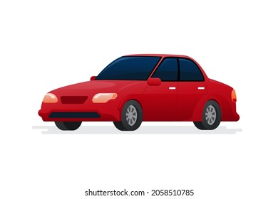 Car side view isolated on white background, vector illustration