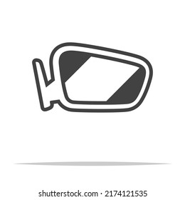 Car Side View Mirror Icon Vector Isolated