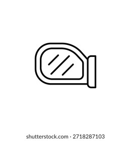 Car Side View Mirror Outline Icon Vector Design