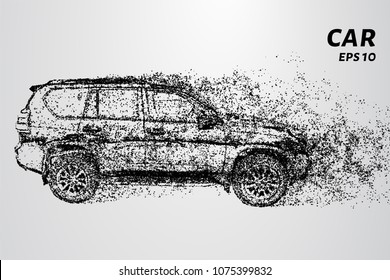 Car side view. SUV consists of circles and dots