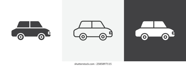 Car side view vector icons collection graphic designs for ui designs