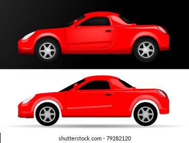 Car Side View - Vector Illustration